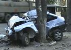 Одессит убил и себя и свою пассажирку о дерево. Фото