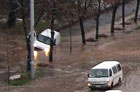 В Киеве машина угодила в водную ловушку. Фото