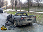 В самом центре Киева сгорел Corvette. Фото