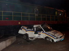В Ильичевске гаишники попали под поезд. Фото