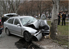 Николаев. Водителя расплющило вместе с машиной от мощного удара о дерево. Фото