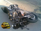 Киев. Мотоциклист нарушил ПДД и получил серьезные раны. Но это не помешало ему смыться с места ДТП. Фото