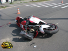 Киев. Супердорогой мотоцикл разбился после встречи с «Ланосом». Фото