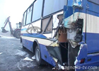 На Донбассе разбились 4 автобуса и несколько автомобилей. Фото