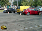 Из-за молодой киевлянки на красной иномарке пострадали люди и машины. Фото