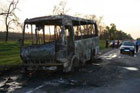 На Черкасщине прямо на ходу загорелся переполненный автобус. Фото