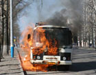 На Житомирщине сгорел школьный автобус. Водитель успел спасти детей