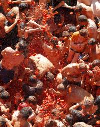 В Испании прошел традиционный фестиваль по уничтожению огромного количества томатов