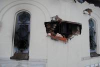 Фото с места поджога храма Десятинного мужского монастыря в Киеве