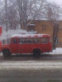 На улицах Донецка можно заметить очень необычный автобус