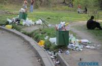 Ботанический сад в Киеве загажен горами неубранного мусора