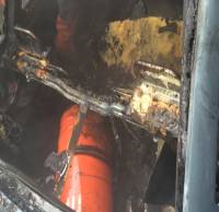 В Харьковской области на трассе загорелся движущийся автомобиль