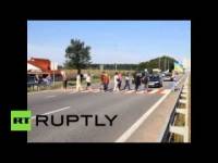 Как в Житомире перекрывали дорогу родственники украинских военных