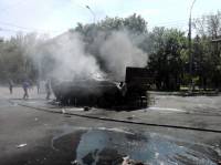 В районе п/п «Должанский» на фугасе подорвалась БМП сил АТО. Погибли 4 украинских солдат