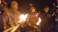 Националисты провели в центре Киева факельное шествие по случаю дня рождения Бандеры