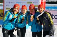 Украинские биатлонистки выиграли эстафету на Чемпионате Европы
