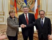 Порошенко, Меркель и Олланд встречаются тет-а-тет
