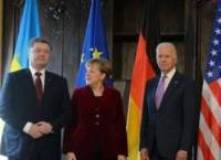 У Порошенко рапортуют, что на встрече с Меркель и Байденом удалось «скоординировать шаги» относительно Донбасса