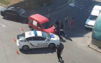 В Киеве патрульный автомобиль попал в ДТП