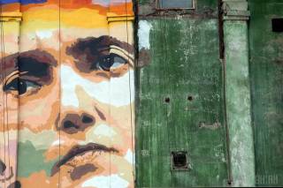 В Запорожье нарисовали огромный портрет Савченко