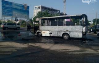 В Одессе вспыхнула маршрутка