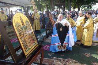С Афона в Киев привезли главную святыню празднований 1000-летия древнерусского монашества на Афоне