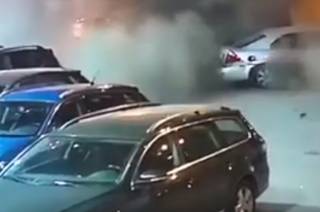 Появилось видео взрыва автомобиля в Киеве