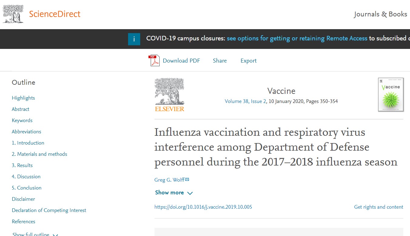 прививка от гриппа и коронавирус - исследование