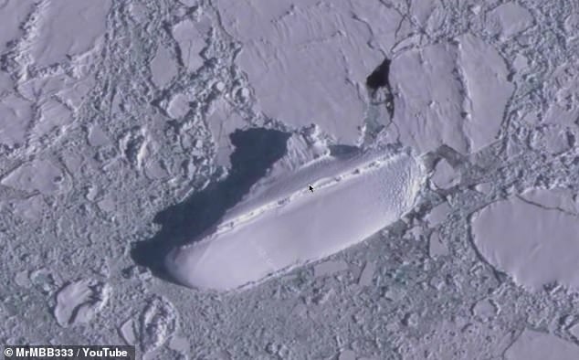 Глыба льда, похожая на «корабль нацистов» в Антарктиде