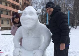 Киевлянин создает удивительные снежные скульптуры