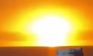 Опубликовано эпичное видео взрыва у берегов Азербайджана