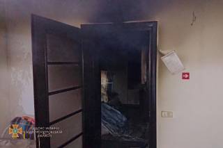 Появилось видео с места пожара в криворожском доме престарелых