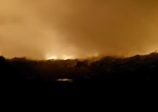 Опубликовано видео пожара на гигантской свалке возле Белграда