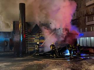В Киеве полночи горел ресторан
