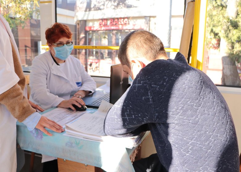 Трамвай для вакцинации в Одессе