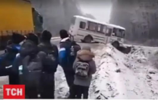 В Житомирской области школьный автобус слетел в кювет