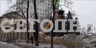 В Киеве снесли один из корпусов Государственного университета инфраструктуры и технологий