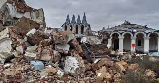 В сети появились фото разрушений Георгиевского скита Святогорской лавры