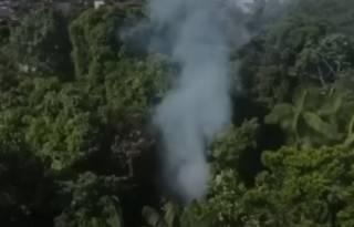Появилось видео с места крушения военного вертолета в Колумбии