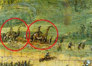Динозавры на картине средневекового художника Питера Брейгеля?