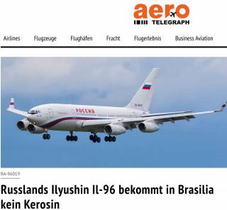 Российский Ил-96 с Лавровым на борту остался без топлива в Бразилии